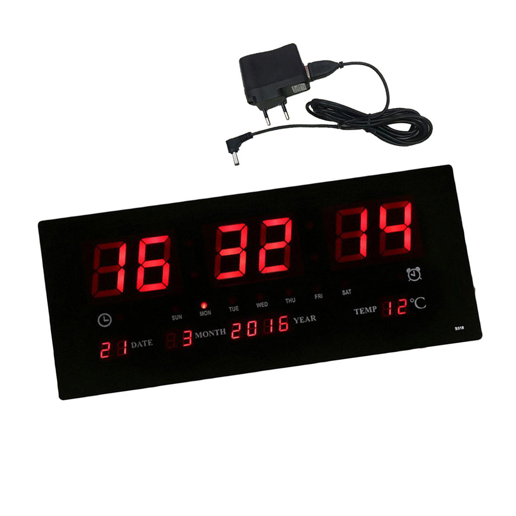 Creative LED Digital Perpetual Calendar Desk Wall Clock