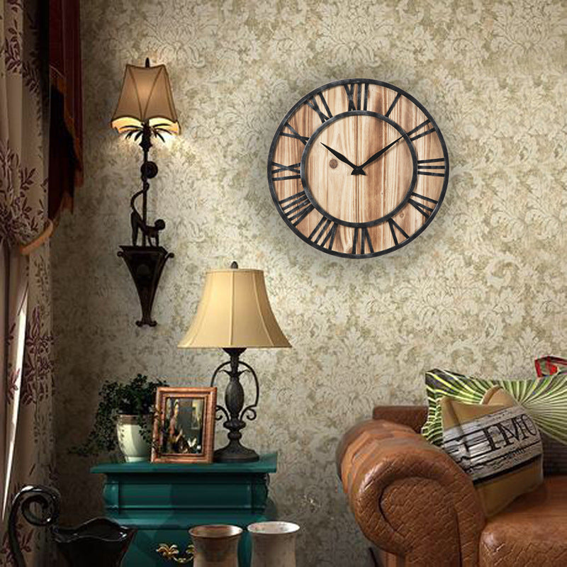 Retro wall clock creative metal decorative wall clock