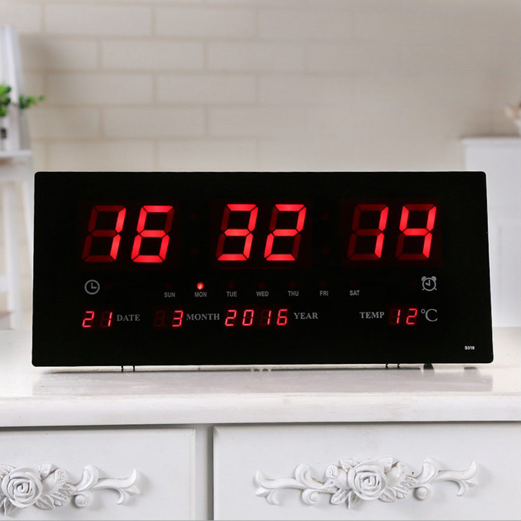 Creative LED Digital Perpetual Calendar Desk Wall Clock