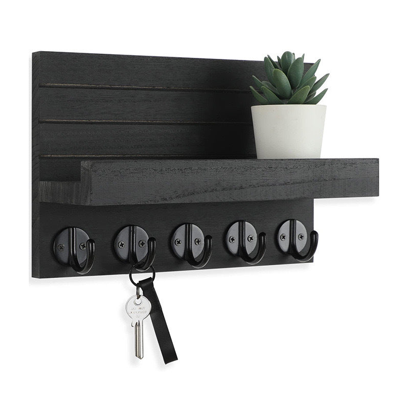 Wall-mounted Key Wooden Mail Storage Mailbox Organizer