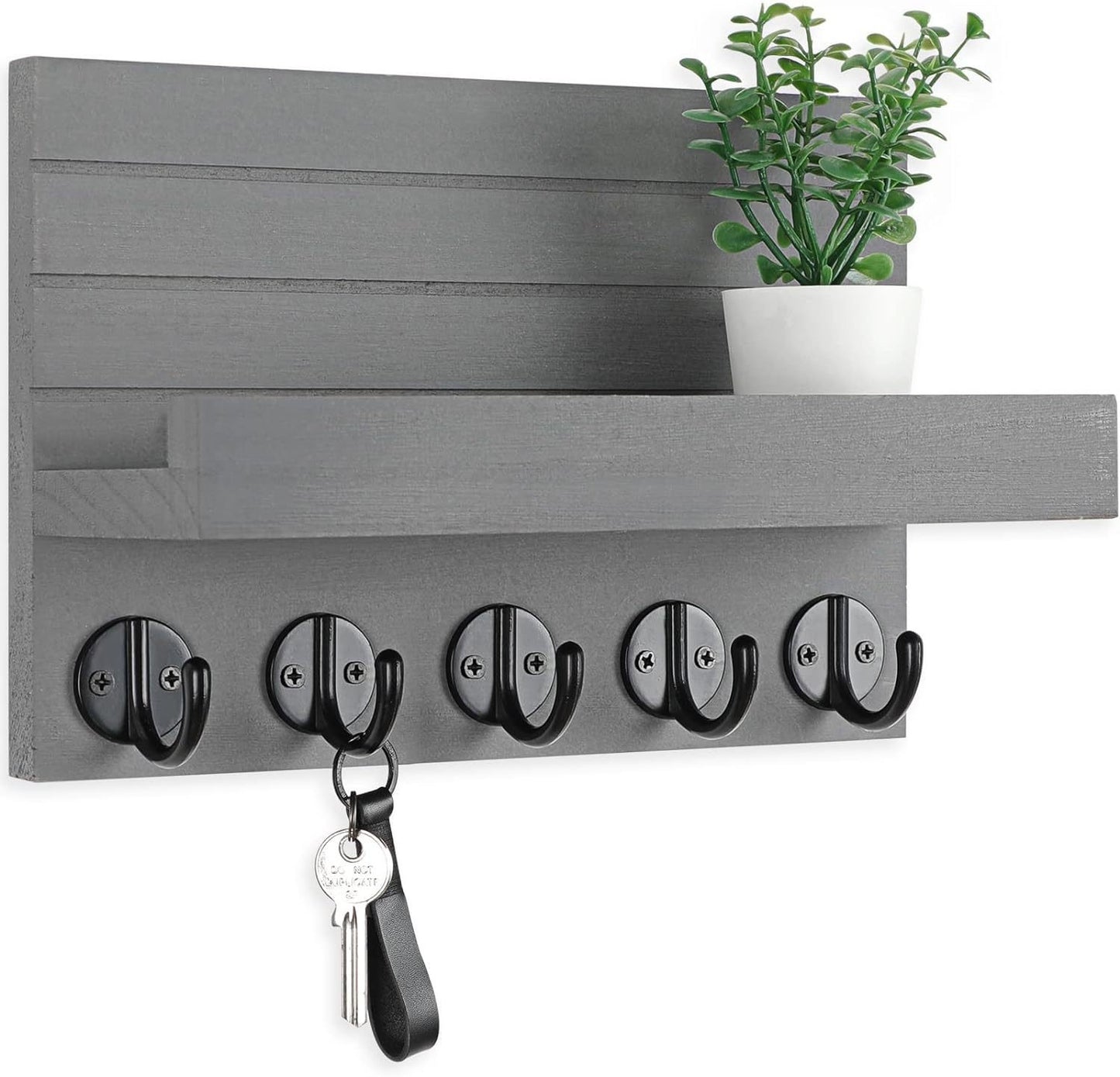 Wall-mounted Key Wooden Mail Storage Mailbox Organizer